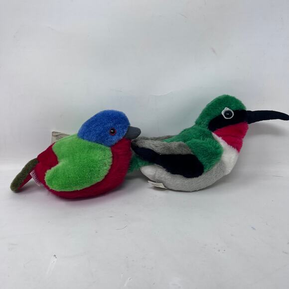 Audubon Birds Plush Lot of 4 with Sound Cardinal Hummingbird Painted Bunting - Picture 4 of 7